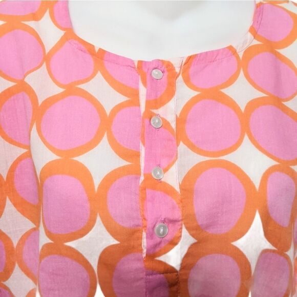 SEE DESIGN 70's Circle Dot Mod Popover Tunic M - Picture 3 of 8